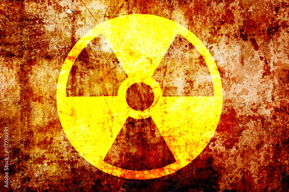 sign of radiation on a grunge texture