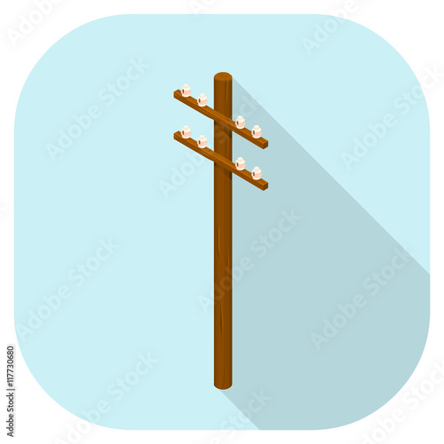 Vector Power Lines icon.
Isometric Electricity concept.