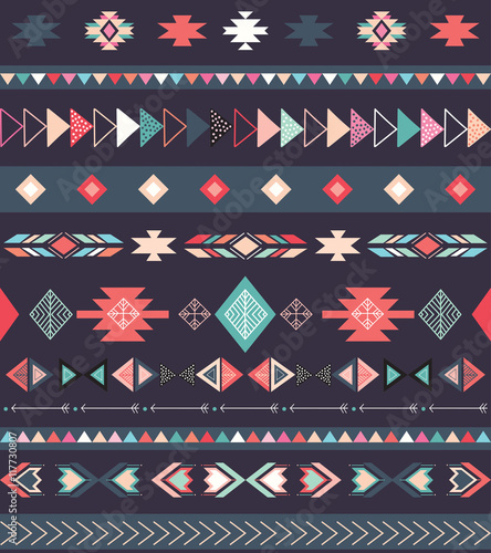 Aztec tribal pattern with geometric elements