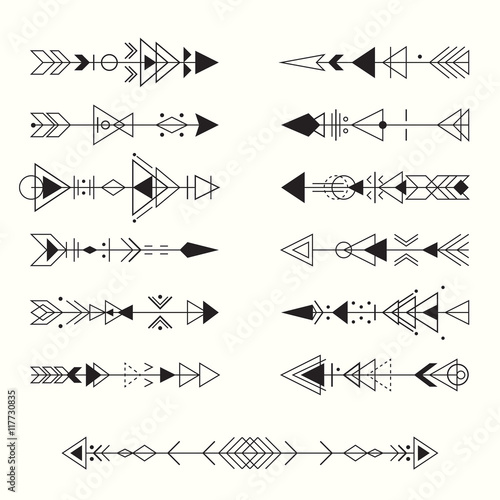 Geometric tribal arrows collection