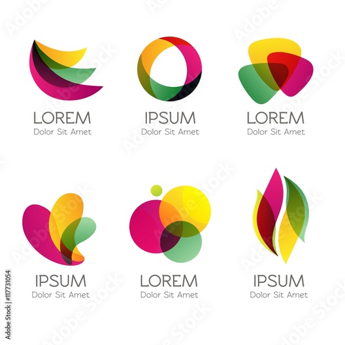 Colorful logos in abstract style