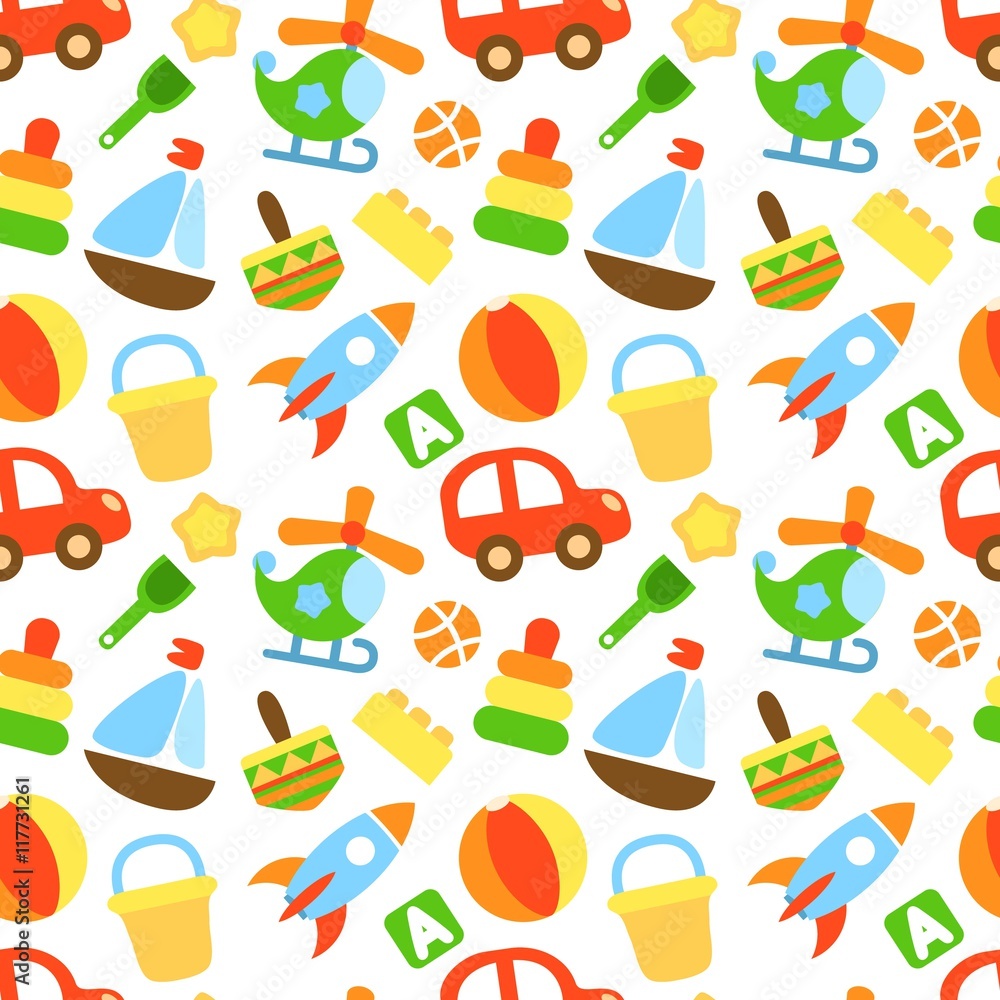 Colored toys pattern