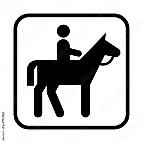 Horseback riding icon. Flat vector illustration isolated on white background.