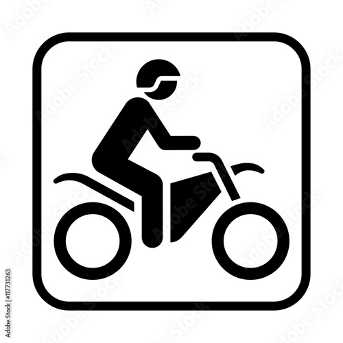 Motorcycling icon. Flat vector illustration isolated on white background.