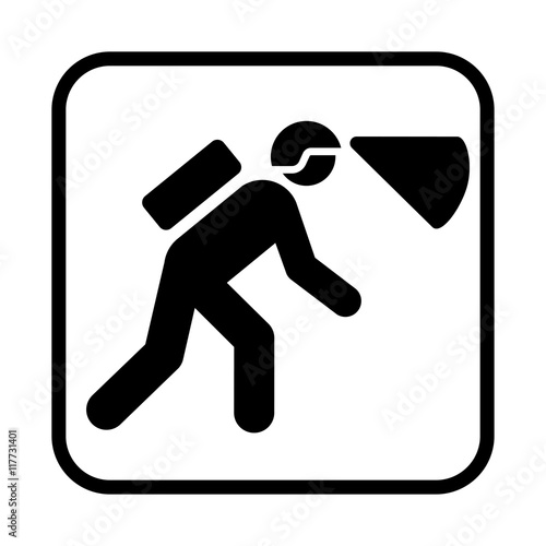 Editable vector silhouette sequence of a man free mountaineering at night without using safety ropes. Rock climbing icon. Flat vector illustration isolated on white background.