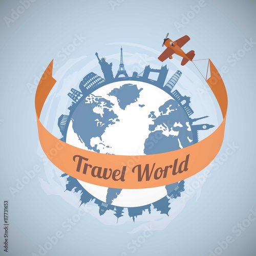 plane traveling around the world