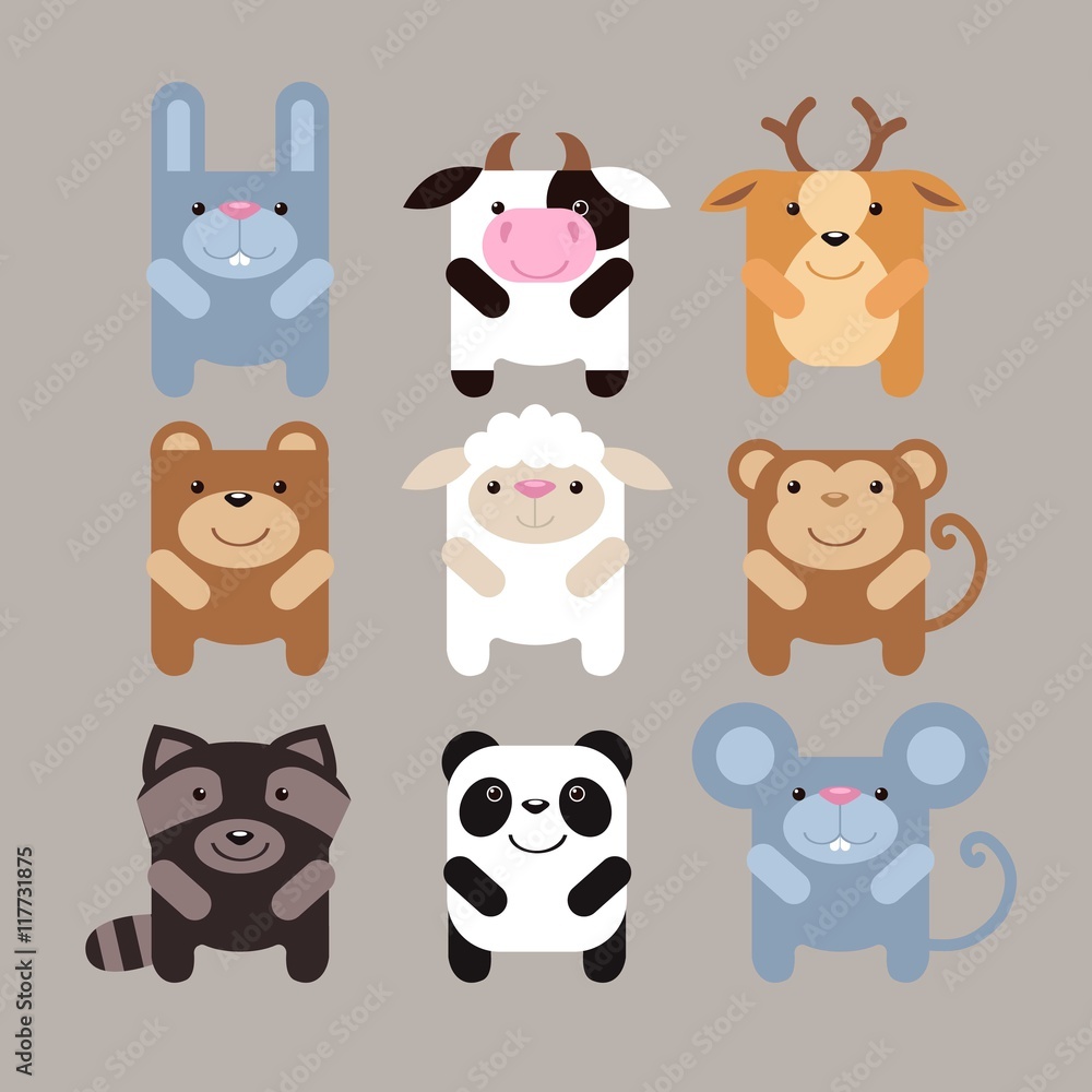Naklejka premium Cute animals