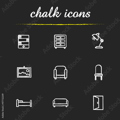 House furniture icons set photo