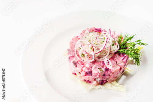 salad with beet and red onion