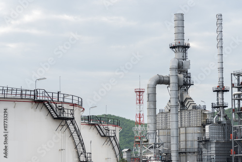 Oil refinery and Petroleum industry at day time © sorapop