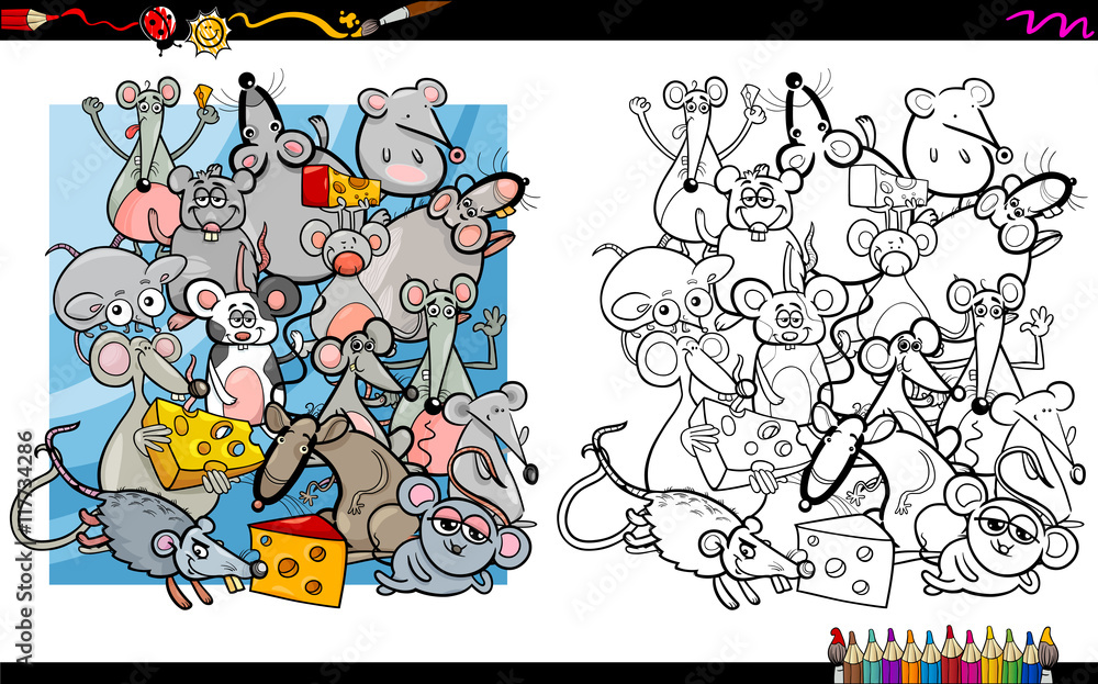 mouse characters coloring book