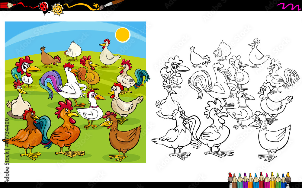 chicken characters coloring book chicken characters coloring book