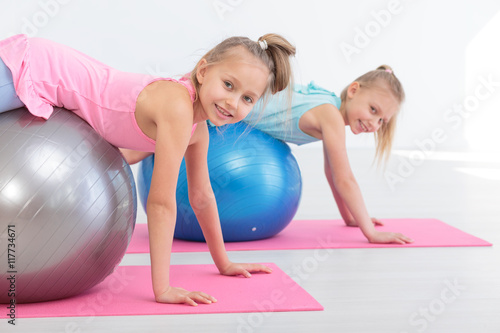 Children and exercise ball
