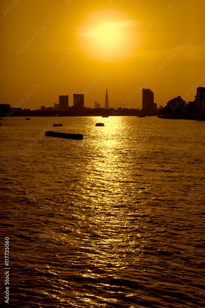 Sunset in London during summer time
