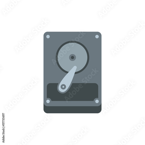 HDD icon in flat style on a white background