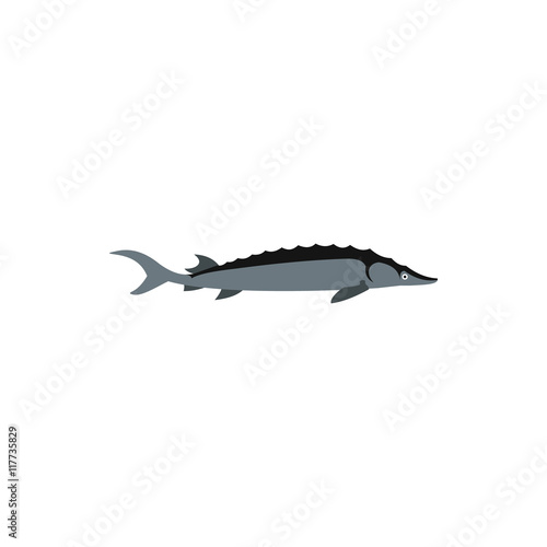 Mackerel icon in flat style on a white background