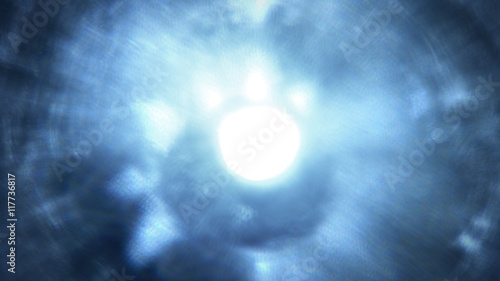 Blue light through glass