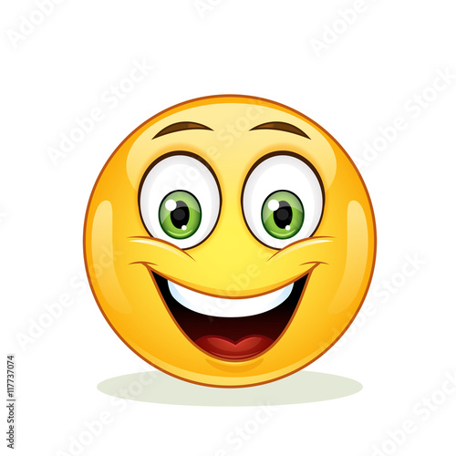 Emoticon with big toothy smile.