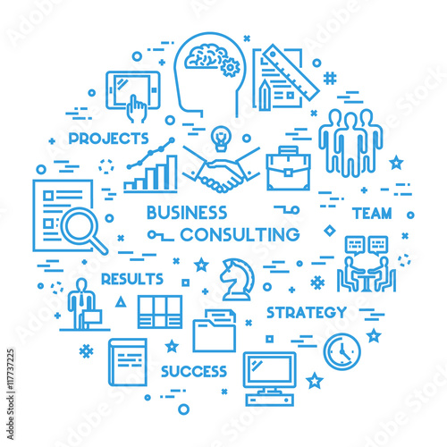 Round line concept for business consulting