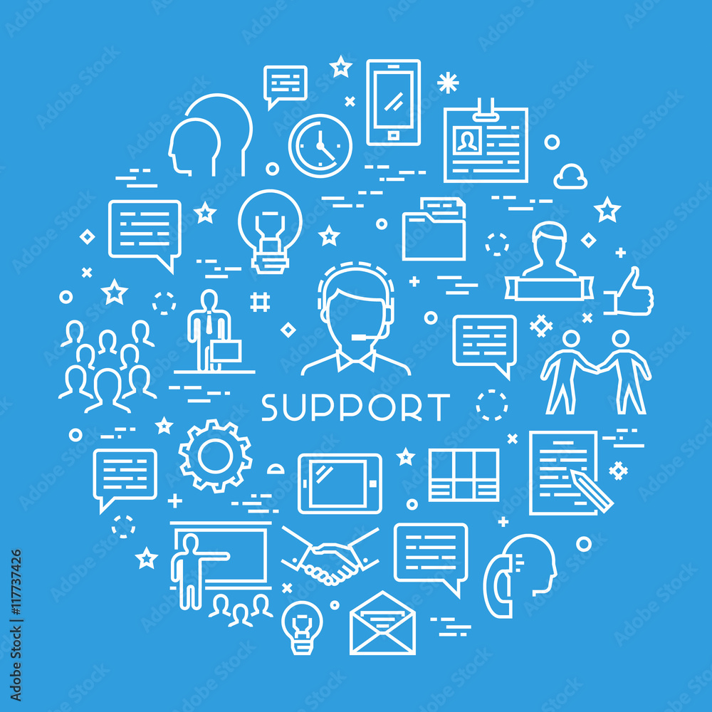 Cool vector line concept for support Cool vector line concept for support