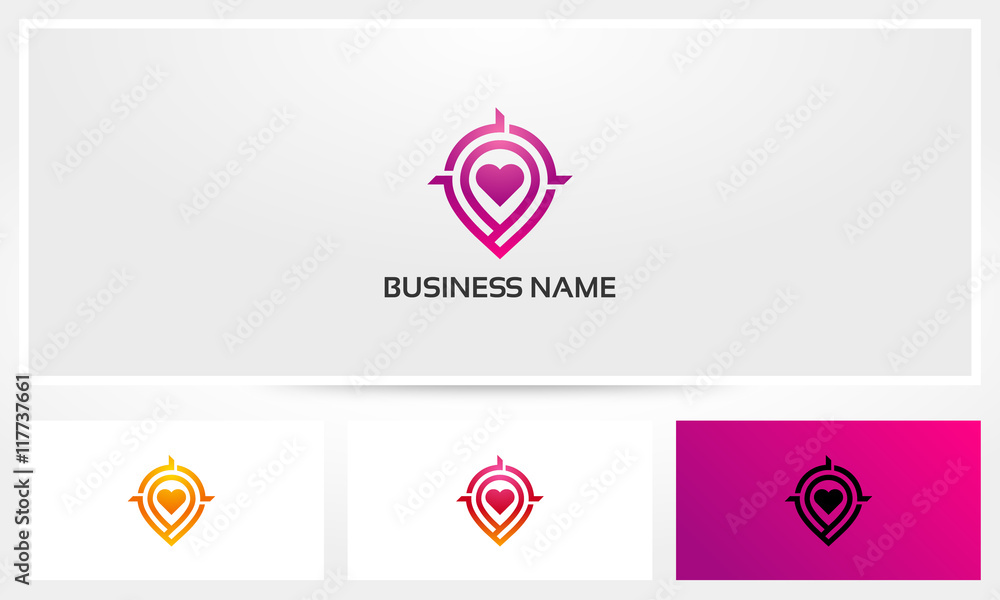 Locator Love Heart Date Logo