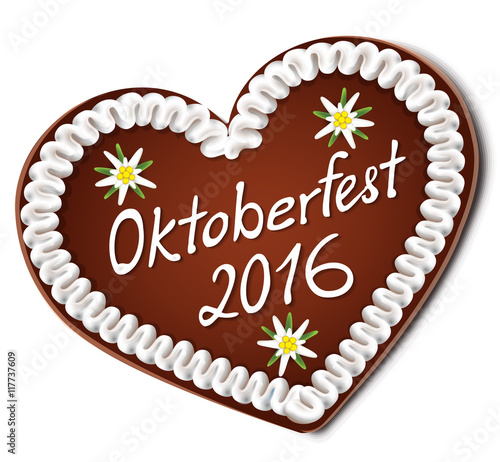 Oktoberfest 2016 - Lebkuchenherz mit Schriftzug