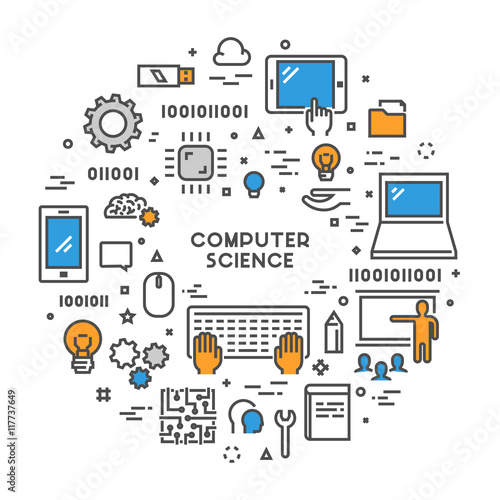 Line web concept for computer science