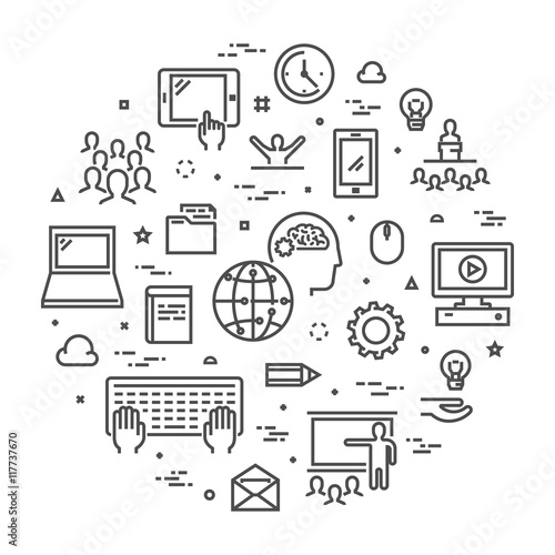 Vector line concept for online university