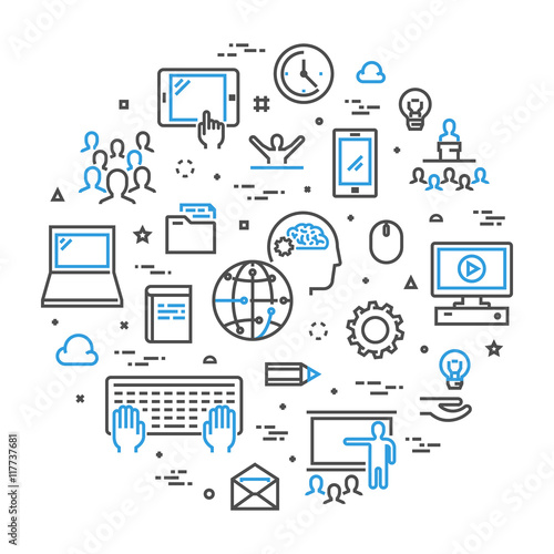 Vector line concept for online university