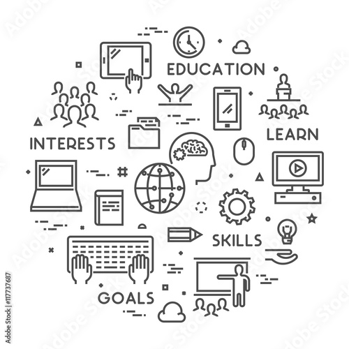 Vector line concept for online university