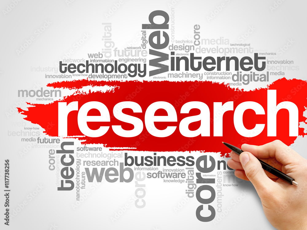 Research word cloud collage, business concept background Research word cloud collage, business concept background