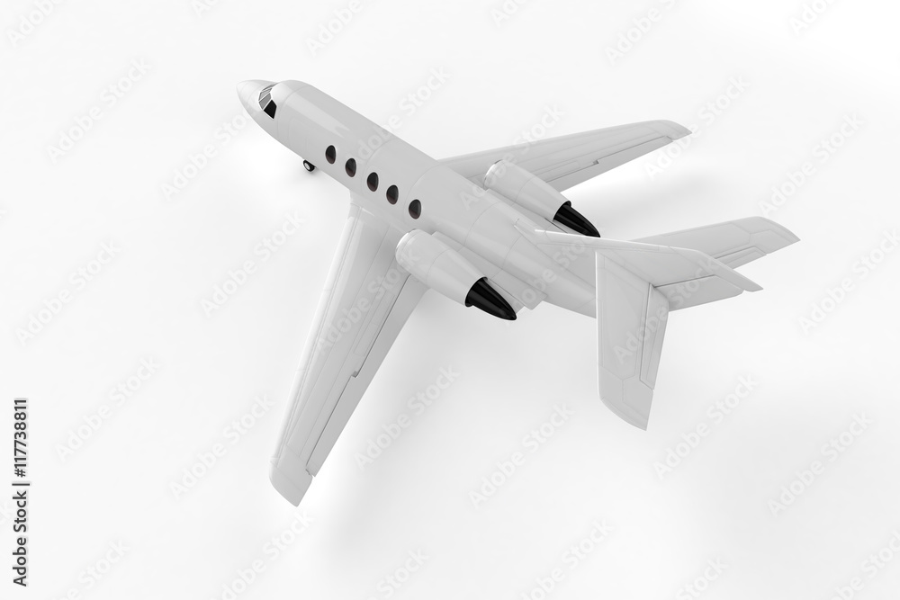 Small Private Airliner - Mockup 3D illustration Small Private Airliner - Mockup 3D illustration