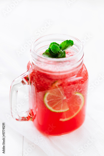 Wallpaper Mural Healthy watermelon smoothie on a wood background. Freshly blended watermelon Smoothies. Torontodigital.ca