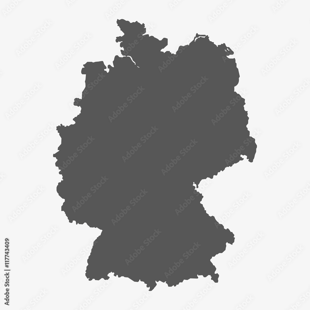 Germany map in gray on a white background Germany map in gray on a white background