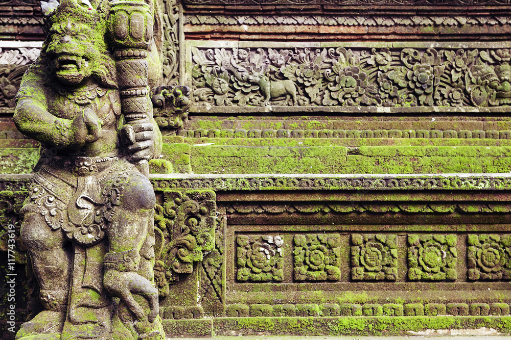 Traditional Balinese stone sculpture art and culture at Bali