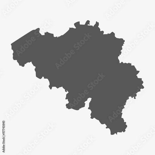 Belgium map in gray on a white background photo