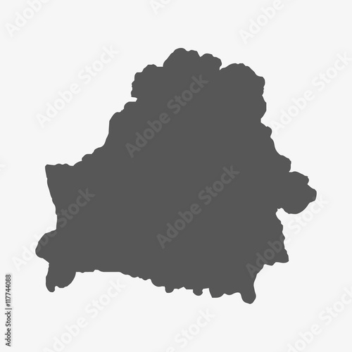 Belarus map in gray on a white background