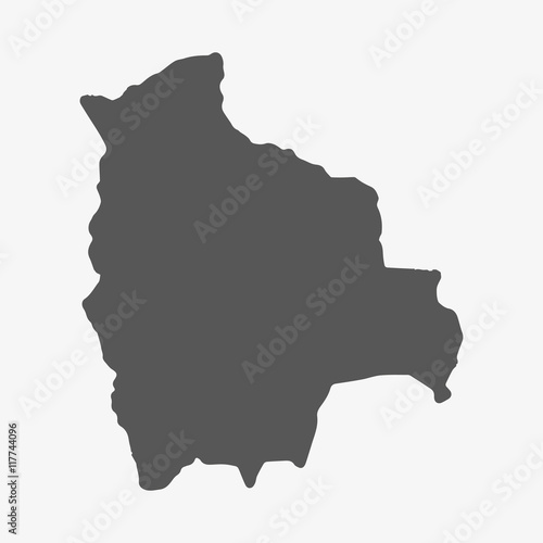 Bolivia map in gray on a white background