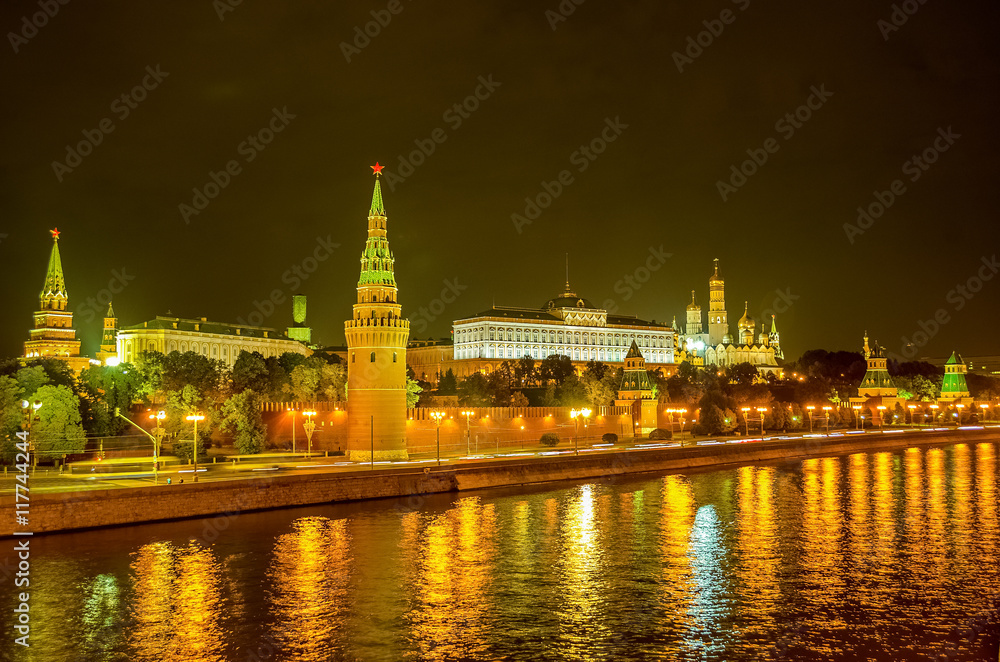 Moscow Kremlin Wall and Towers 