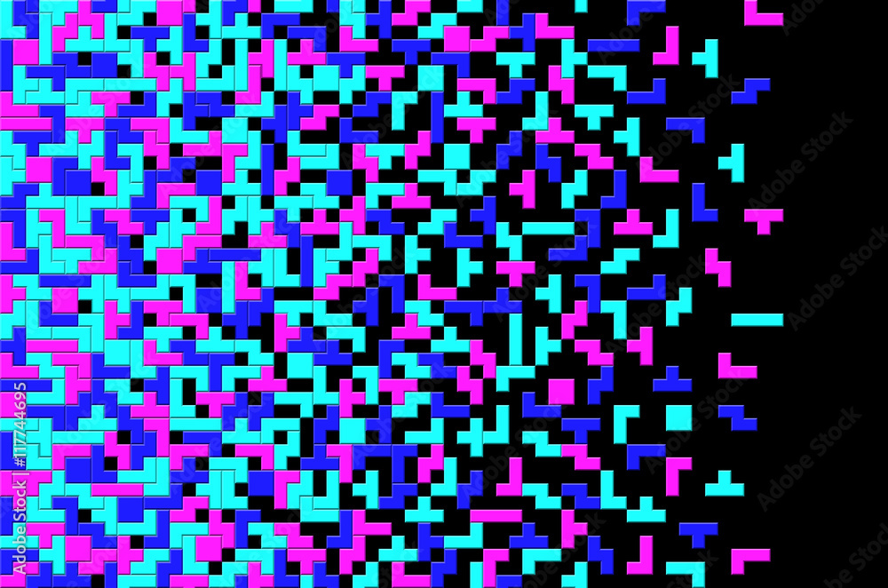 Tetris game Pixel abstract mosaic background Tetris game Pixel abstract mosaic background