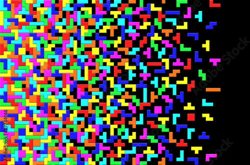 Tetris game Pixel abstract mosaic background