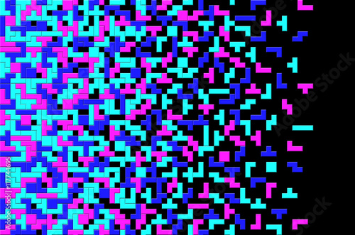 Tetris game Pixel abstract mosaic background