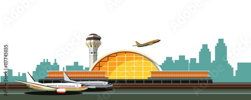 airport building vector illustration