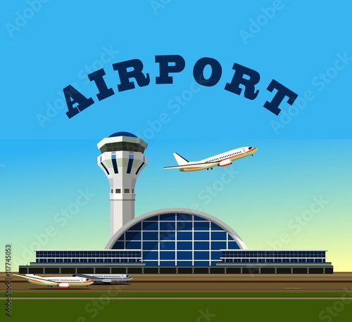 airport building vector illustration