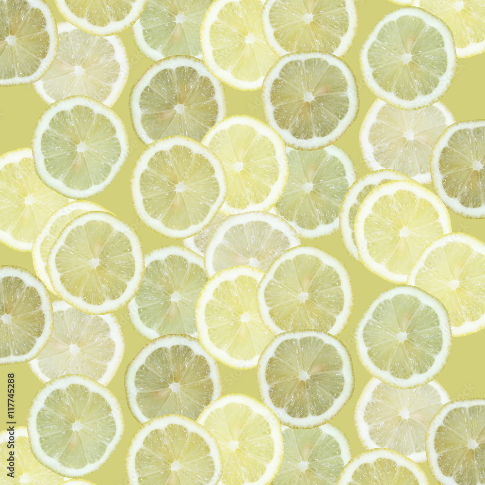 Beautiful background of isolated lemon circles 