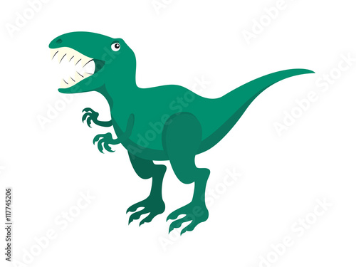 Cartoon character Tyrannosaurus rex. T-rex vector. Dinosaur on a white background