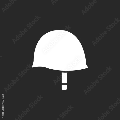 Soldier army helmet symbol simple icon on background