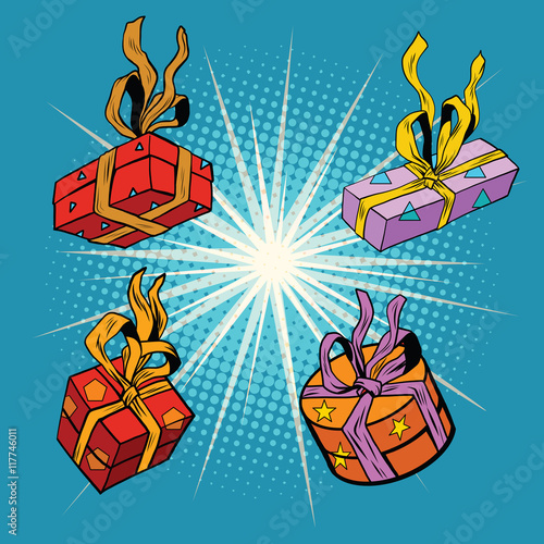 Set boxes with gifts