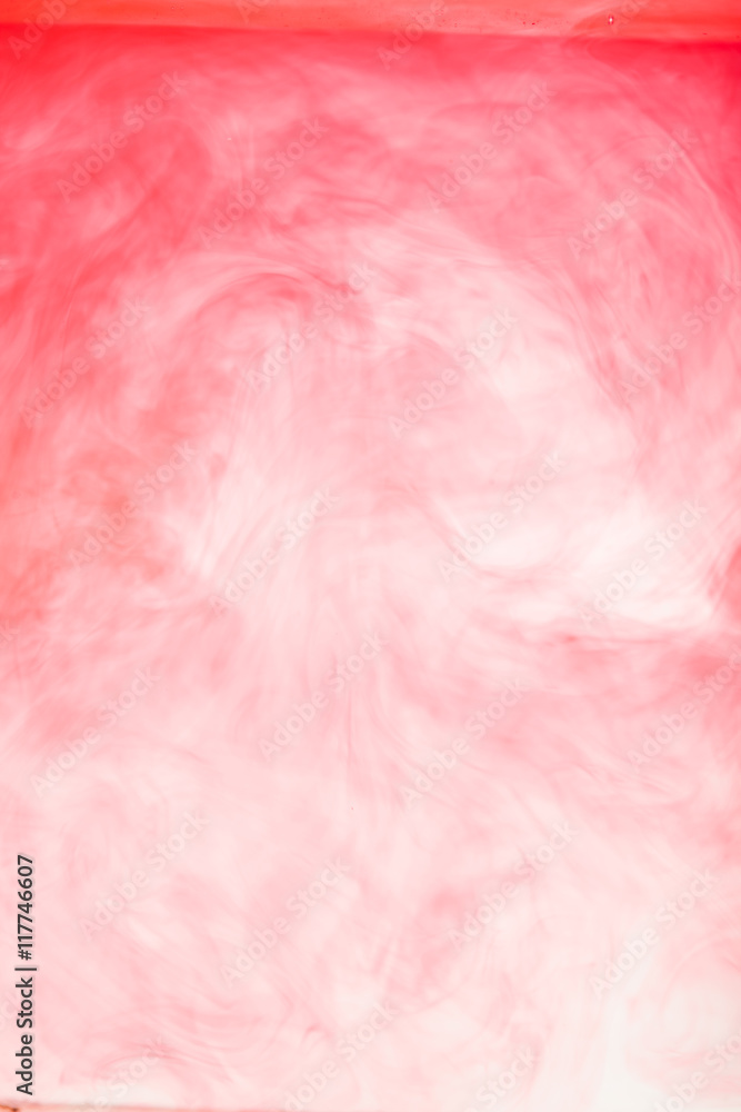 Background of abstract red color smoke on white background with copyspace