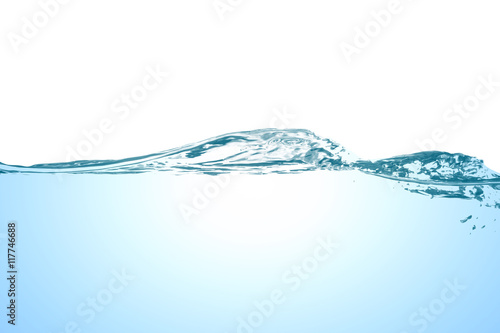 Water splash without bubbles of air, isolated on the white background.